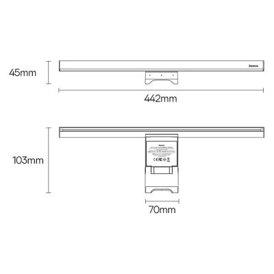 24. Baseus i-wok2 LED-Lampe für Desktop-Bildschirmbeleuchtung schwarz (DGIW000101)