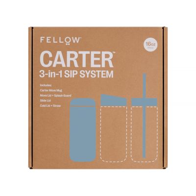 3. 473 ml Carter Move 3-in-1 Thermobecher + 3 Fellow-Verschlüsse, hellblau