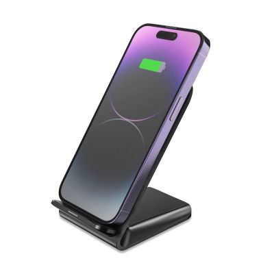 4. Tech-Protect QI15W-S2 15W induktives Ladegerät in Form eines Ständers - Schwarz