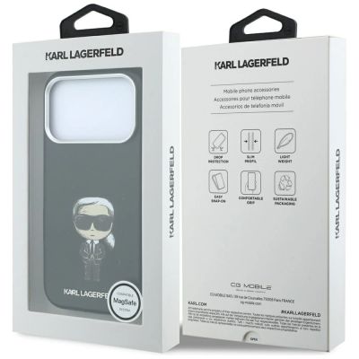 9. Karl Lagerfeld Smooth Ikonik Sketch MagSafe Hülle für iPhone 18 Pro / 17 Pro - Schwarz