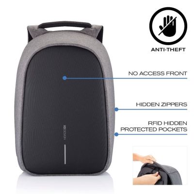 7. XD DESIGN DIEBSTAHLSICHERER RUCKSACK BOBBY HERO XL GRAU P/N: P705.712