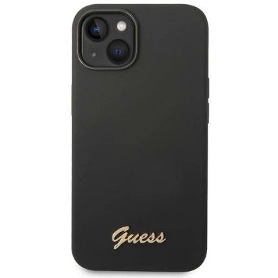 3. Guess GUHCP14MSLSMK iPhone 14 Plus 6.7 "schwarz / schwarzes Hartschalenetui Silikon Vintage Gold Logo