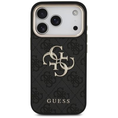 3. Guess 4G Big 4G Classic Logo Hülle für iPhone 17 Pro - Schwarz und Gold