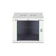 8. DYNAmic 19" 9U 600x600 Wand-Netzwerkschrank, Glastür, grau, ungeteilt, montiert, 60 kg