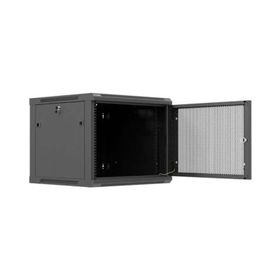 21. Lanberg 19" 9U 600x600 schwarzer Wandschrank mit perforierten Türen (flach verpackt)