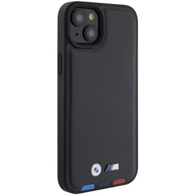 4. BMW BMHCP15M22PTDK iPhone 15 Plus 6,7" schwarz/schwarzer Lederstempel Tricolor