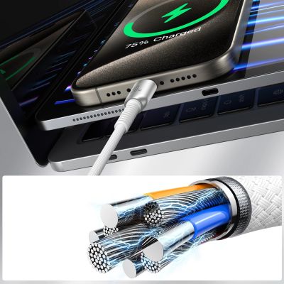 10. Joyroom S-A51 Cutting-Edge Series 30W USB-C - Lightning Kabel 1,2m - hellgrau