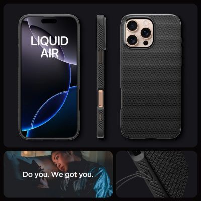 13. Spigen Liquid Air Hülle für iPhone 16 Pro – Schwarz