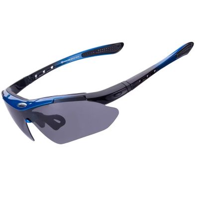 2. Rockbros 10007 Polarisierte Fahrradbrille - Schwarz und Blau