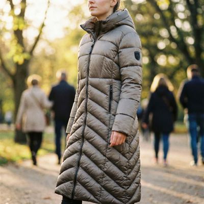 6. Geographical Norway Blanche Long Taupe DB Lady 0116 Taupe Damenjacke (WZ5490F/GN-Taupe)