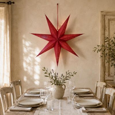 7. Dekorativer Papierstern, 60 cm, rot