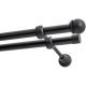Doppelläufige Gardinenstange Ø 19 mm, schwarz, 160 cm, Knauf, MAX KOWALSKI