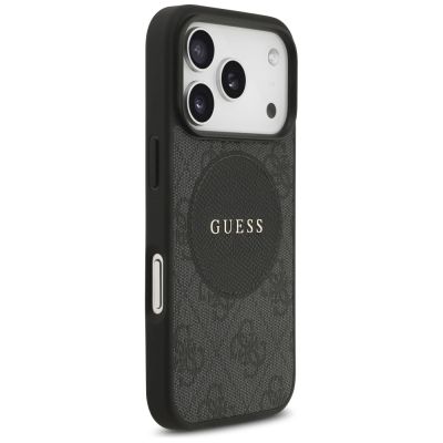 4. Guess 4G Circle Classic Logo MagSafe Hülle für iPhone 17 Pro - Schwarz