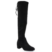 Schwarze, gefütterte Damen-Overknee-Stiefel, Sergio Leone KZ25413