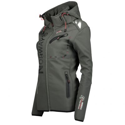 3. Geographical Norway Reine Gray/Black Lady 007 Damen-Softshelljacke (WU6099F/GN Grey/Black)