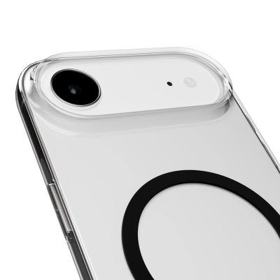 8. Puro Lite Mag TPU+PC Hülle kompatibel mit MagSafe für iPhone 17 Air - Transparent mit schwarzem Ring