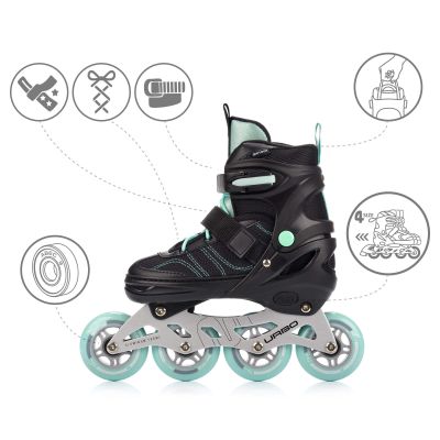 14. Meteor Rollschuhe L 38-41 Urbo Schwarz/Mint