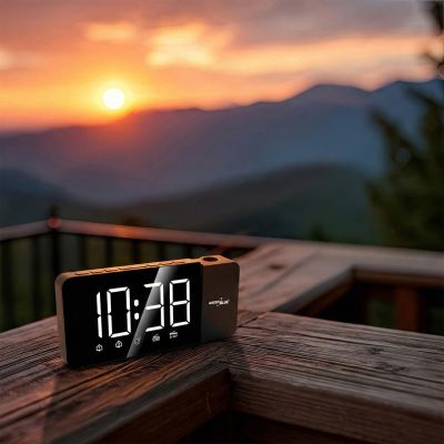 3. GREENBLUE DIGITAL-LED-ALARMRADIO MIT GREENBLUE-PROJEKTOR, FM-RADIO, ALARM, UHR 12/24, USB-NETZTEIL 5V DC + CR2032 GB172