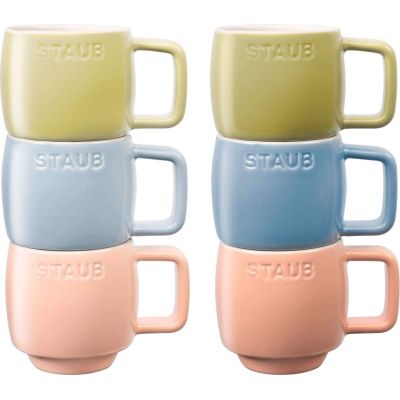 STAUB Servierset mit 6 Keramikbechern – Mehrfarbig, 100 ml
