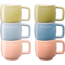 STAUB Servierset mit 6 Keramikbechern – Mehrfarbig, 100 ml