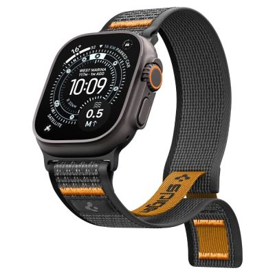 5. Spigen Athlex Air 2 Armband für Apple Watch (44 / 45 / 46 / 49 mm) – Schwarz und Orange