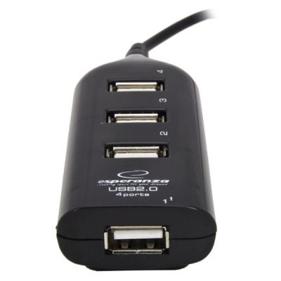 5. Hub Esperanza EA116 (4x USB 2.0; schwarz)