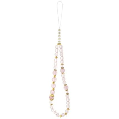 2. Guess IML Flowers Pearl Strap MagSafe Hülle für iPhone 18 Pro / 17 Pro – Rosa