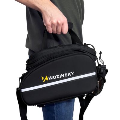 18. Wozinsky große Fahrradgepäckträgertasche 35l + Regenschutz schwarz (WBB19BK)