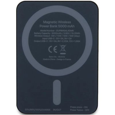 3. Guess MagSafe 4G Strassed Metal Logo Induktions-Powerbank 15 W 5000 mAh – Schwarz