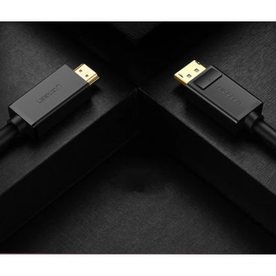 23. Ugreen Unidirektionales DisplayPort-zu-HDMI-Kabel 4K 30Hz 32 AWG 2m Schwarz (DP101 10202)