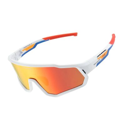 Rockbros SP383 Shining Warrior Radbrille – Mattweißer Rahmen, polarisierte rote Gläser