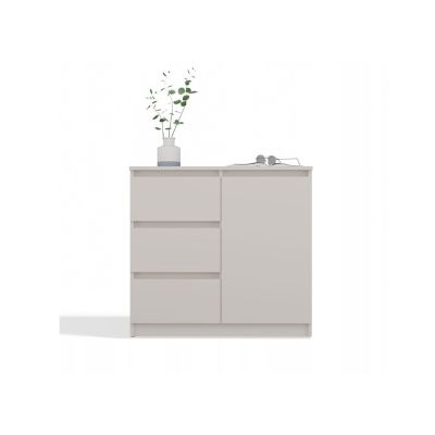 6. Kommode mit 1 Tür und 3 Schubladen, Kaschmir-Set