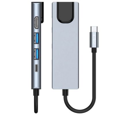 9. HUB Tech-Protect V3 5in1 USB-C – USB-A 3.0 / USB-A 2.0 / USB-C / HDMI / RJ45 – Grau