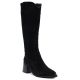 10. Damen-Cowboystiefel aus Leder mit Absatz, Wildleder, schwarz, Vinceza 133103