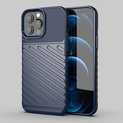 3. Thunder Case Flexibel Robuste Panzer Handyhülle TPU Schutzhülle für iPhone 13 Pro Max blau