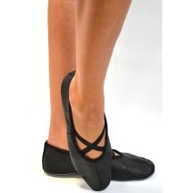 Schwarze Ballerinas mit elastischem Riemen, Größe 37