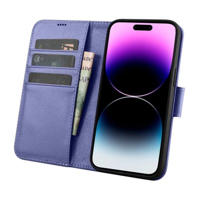 3. iCarer Wallet Case 2in1 Cover iPhone 14 Pro Anti-RFID Leder Flip Case Hellviolett (WMI14220726-LP)