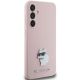 4. Karl Lagerfeld Choupette Metal Pin-Hülle aus Silikon für Samsung Galaxy S23 FE – Rosa