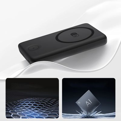 7. Baseus EnerFill FT11 10000mAh 27W MagSafe-kompatible Powerbank für Apple Watch und Smartphones mit 20V/3A 30cm USB-C-Kabel – Schwarz