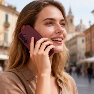 7. Tech-Protect Brieftaschenhülle für Samsung Galaxy S26+ - Burgunderrot