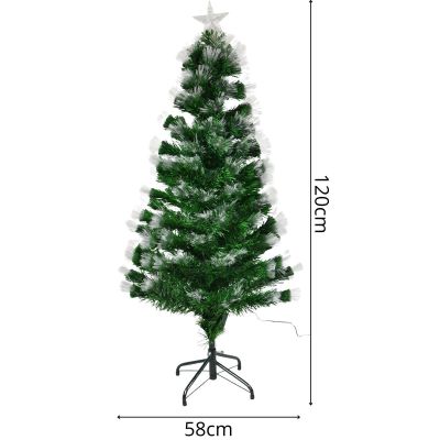 3. Dekorativer Weihnachtsbaum aus Glasfaser, warmweiß/kaltweiß, 120 cm