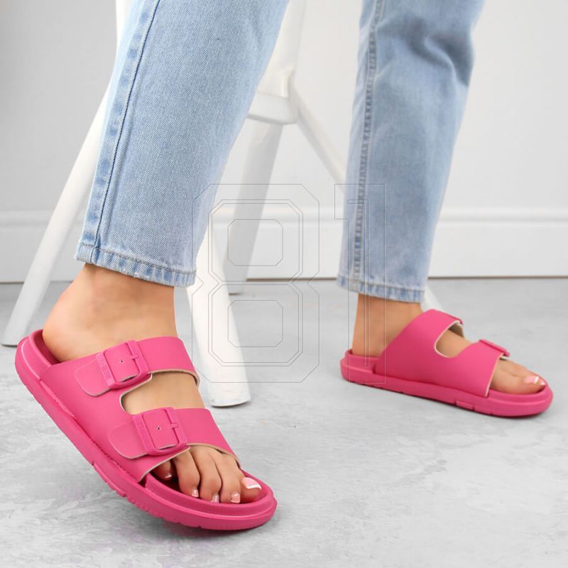5. Big Star W INT2004E Fuchsia Schaumstoff-Slides mit Schnallen