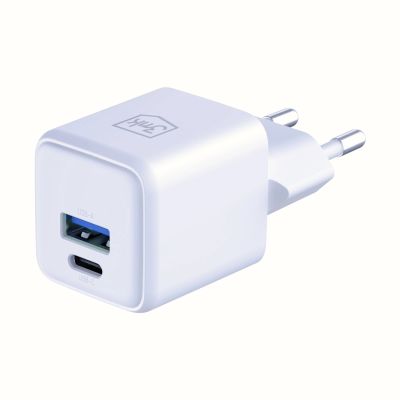 9. 3mk Hyper GaN Ladegerät 20W QC4+ PD PPS USB-C USB-A Wandladegerät - Weiß