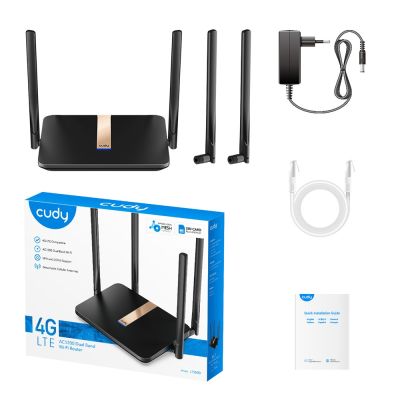 13. CUDY LT500D_EU LAN 10/100 AC1200 Router Dualband Wi-Fi Mesh 4G LTE Cat.4 SIM