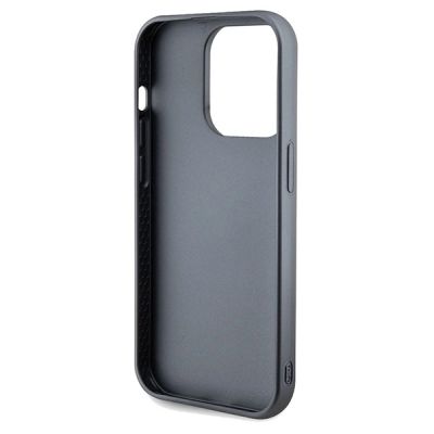 7. Guess Pailletten-Schriftzug-Metallgehäuse für iPhone 14 Pro Max – Silber