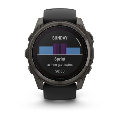28. Garmin Fenix 8 Solar Saphir Titan Carbon Grau DLC Schwarz Uhr