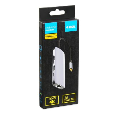 4. IBOX HUB USB IUH3RJ4K USB 3.2 LAN HDMI 4K PD100W