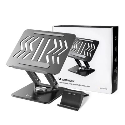 16. Wozinsky WRS-CPY84SB 360-Grad-Laptop- und Tablet-Ständer aus Aluminium + kostenloser Smartphone-Ständer – Schwarz
