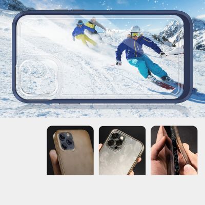 3. Klare 3-in-1-Hülle für das iPhone 11 Pro Max mit blauem Gel-Rahmen