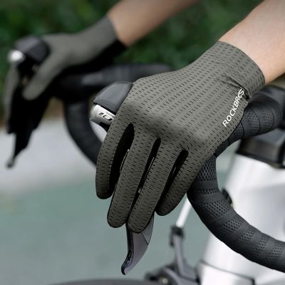 2. Rockbros Atmungsaktive Vollfinger-Fahrradhandschuhe, Größe: XXL - Grün